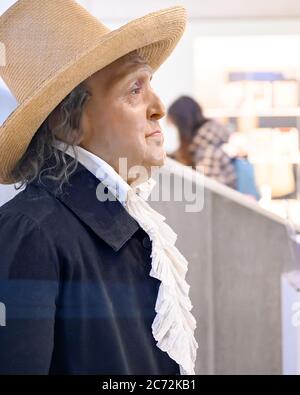 Jeremy Bentham - Auto-Symbol, auf der Anzeige im Student Center, University College London Stockfoto