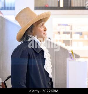 Jeremy Bentham - Auto-Symbol, auf der Anzeige im Student Center, University College London Stockfoto