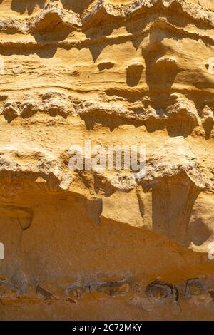 Meeresklippen bei Burton Bradstock, dem Beginn des Chesil-Strandes, an der Jurassic Coast von Dorset, Großbritannien Stockfoto