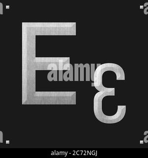 Griechische Alphabet Stein Textur Bildung, Epsilon Stockfoto