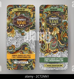 Cartoon niedlichen Vektor kritzeln Locken, wirbelt Banner Stock Vektor