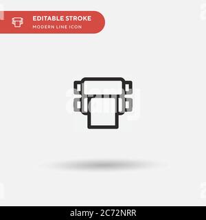 Einfaches Vektorsymbol für rollende Maschine. Illustration Symbol Design Vorlage für Web mobile UI Element. Perfekte Farbe modernes Piktogramm auf bearbeitbaren Strich. Rolling Machine-Symbole für Ihr Geschäftsprojekt Stock Vektor