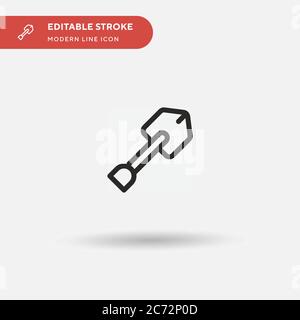 Einfaches Vektorsymbol Schaufel. Illustration Symbol Design Vorlage für Web mobile UI Element. Perfekte Farbe modernes Piktogramm auf bearbeitbaren Strich. Schaufel Icons für Ihr Business-Projekt Stock Vektor