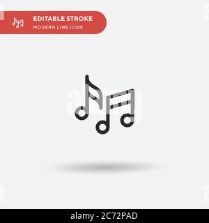 Music Notes einfaches Vektorsymbol. Illustration Symbol Design Vorlage für Web mobile UI Element. Perfekte Farbe modernes Piktogramm auf bearbeitbaren Strich. Musiknotizen-Symbole für Ihr Geschäftsprojekt Stock Vektor