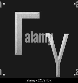 Griechische Alphabet Stein Textur Bildung, Gamma Stockfoto