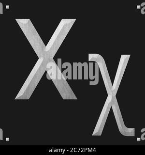 Griechisch Alphabet Stein Textur Bildung, Hallo, X Stockfoto