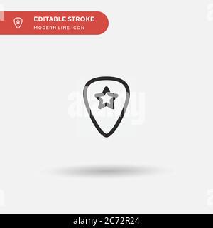 Gitarre Pick einfache Vektor-Symbol. Illustration Symbol Design Vorlage für Web mobile UI Element. Perfekte Farbe modernes Piktogramm auf bearbeitbaren Strich. Guit Stock Vektor
