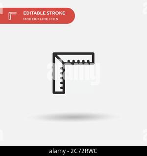 Lineale einfaches Vektorsymbol. Illustration Symbol Design Vorlage für Web mobile UI Element. Perfekte Farbe modernes Piktogramm auf bearbeitbaren Strich. Lineale ic Stock Vektor