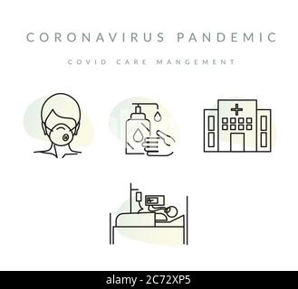 Coronavirus Pandemie - Covid Care Management - Symbol als EPS 10 Datei Stock Vektor