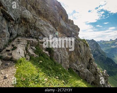 Fantastische Panoramawanderung vom Nebelhorn entlang des Laufbacher Eck über Schneck, Hofats und Oytal Stockfoto