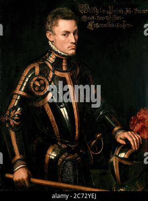 Wilhelm I., Prinz von Oranien (1533 – 1584), Wilhelm der Schweigende oder Wilhelm der Schweigegegegegegefürte, Wilhelm von Oranien, Hauptführer des Niederländischen Aufstandes gegen die spanischen Habsburger, die den Achtzigjährigen Krieg auslösten (1568–1648) Stockfoto