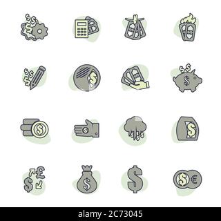 Geld-Icon-set Stock Vektor