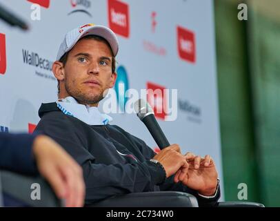 Berlin, Deutschland. Juli 2020. Dominic THIEM (AUT) bei der Pressekonferenz beim Tennis bett1 ASSE Tennisturnier auf Gras in Berlin, 13. Juli 2020. © Peter Schatz / Alamy Live News Credit: Peter Schatz/Alamy Live News Stockfoto