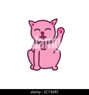 maneki neko Doodle Symbol, Vektor-Illustration Stock Vektor