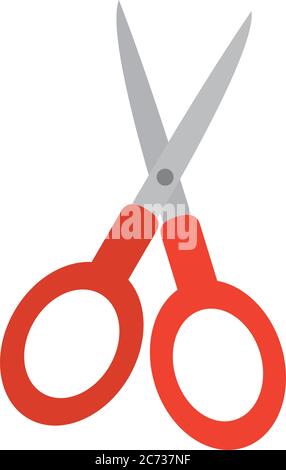 Schere Schreibwaren Versorgung Büro oder Schule isoliert flache Stil Symbol Vektor Illustration Stock Vektor