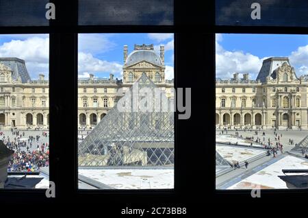 Der Richelieu-Flügel des weltberühmten Louvre-Museums, Paris Fr. Stockfoto