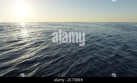Blaue Ozean Wellen Seesapfel Hintergrund. 3D-Rendering-Bild Stockfoto