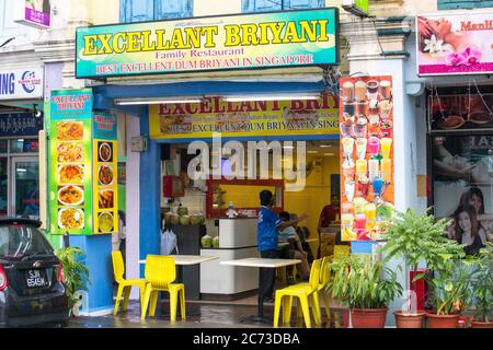 Wanderarbeiter in Little india Street singapur, singapur, Little india singapur, buntes kleines indien, indische Migranten singapur, Wandgemälde Stockfoto