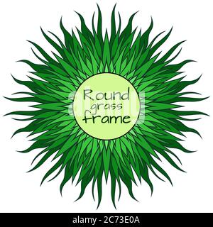 Runder Rahmen mit Doodle Gras. Vektor-Vorlage für Karten, Grußkarten, Poster und Ihr Design Stock Vektor