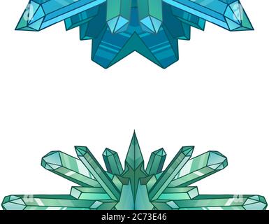 Design-Elemente aus Cartoon-Kristallen und Mineralien. Vektor-Elemente für die Gestaltung von Spielen, Menükarten und Ihr Design Stock Vektor