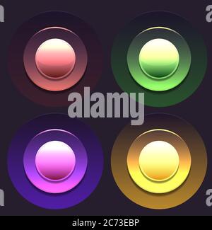 Satz mehrfarbiger Tasten. Vektor-Element für Websites, Banner und Ihr Design Stock Vektor