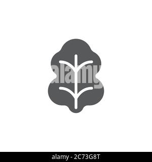 Kohl Blätter Vektor Symbol Gemüse isoliert auf weißem Hintergrund Stock Vektor