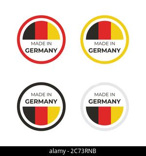 Made in Germany Vektor-Illustration von Geschäfts-und Produkt-Label und Emblem-Design auf der Grundlage der deutschen Flagge Stock Vektor