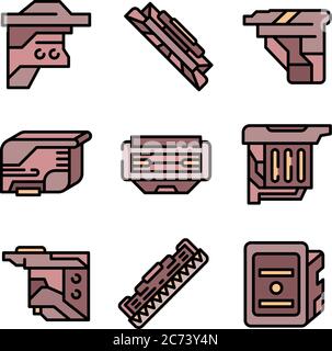 Kartuschen Symbole Vektor flach setzen Stock Vektor