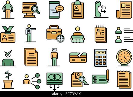 Arbeitslose Symbole setzen Vektor flach Stock Vektor