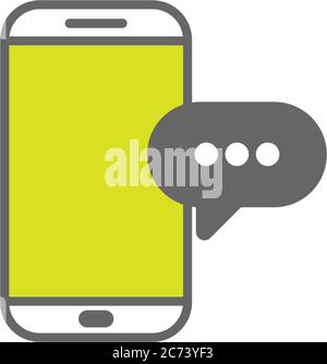 Smartphone Bubble Chat Logo Symbol Vektor Vorlage Stock Vektor