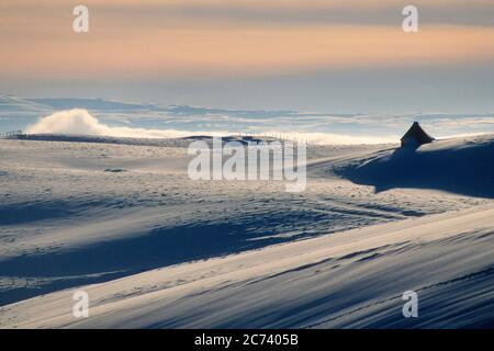 Winter in Cezallier, Puy de Dome, Auvergne-Rhone-Alpes, Frankreich Stockfoto