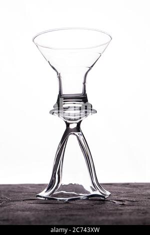 Säule aus zwei gebogenen Glasküssen. Stockfoto