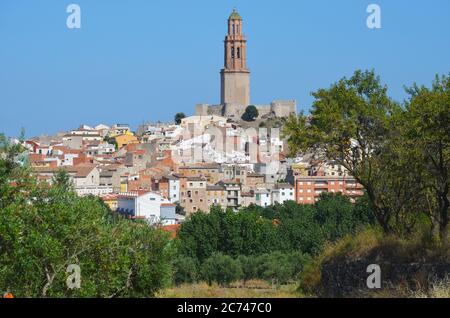 Panoramablick auf das Dorf Jerica, Provinz Castellon, Ostspanien Stockfoto