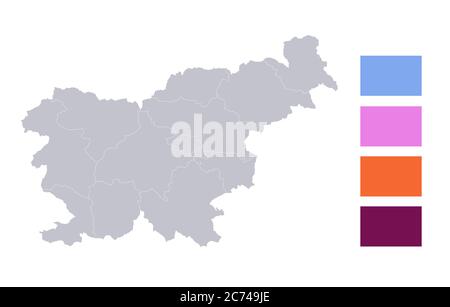 Infografiken von Slowenien Karte, einzelne Staaten leer Stockfoto