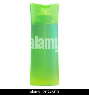 Grüne Kosmetikflasche isoliert auf dem weißen Stockfoto