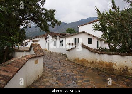 Architektur in der Villa de Leyva in Kolumbien Stockfoto