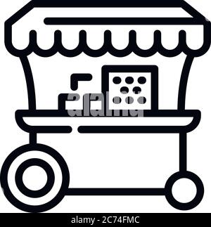 Symbol für Popcorn Cart. Outline Popcorn Cart Vector Icon für Web-Design isoliert auf weißem Hintergrund Stock Vektor