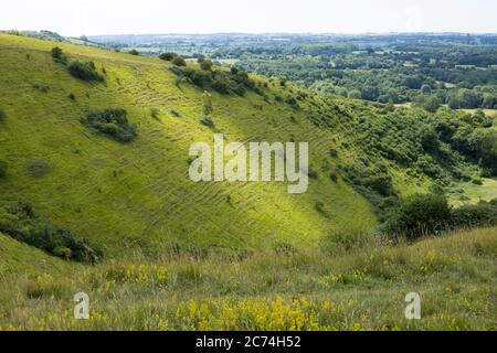 Devil's Kneting Trough, Wye Downs, Kent, England, 2020. Foto von Akira Suemori Stockfoto