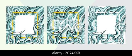 3d-Vektorset mit quadratischen Rahmen. Werbebanner für Social Media oder mobile Apps. Verkauf und Rabatt Promo Hintergründe oder Muster. Weichzeichnen m Stock Vektor