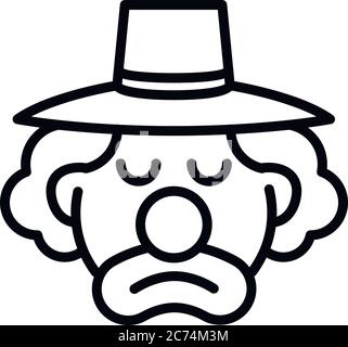 Traurige Clown-Ikone. Outline traurig Clown Vektor-Symbol für Web-Design isoliert auf weißem Hintergrund Stock Vektor