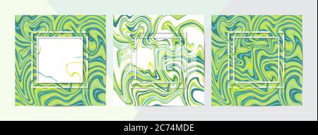 3d-Vektorset mit quadratischen Rahmen. Werbebanner für Social Media oder mobile Apps. Verkauf und Rabatt Promo Hintergründe oder Muster. Weichzeichnen m Stock Vektor