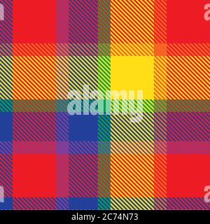 Regenbogen Plaid, kariert, Tartan nahtlose Muster geeignet für Mode-Textilien und Grafiken Stock Vektor