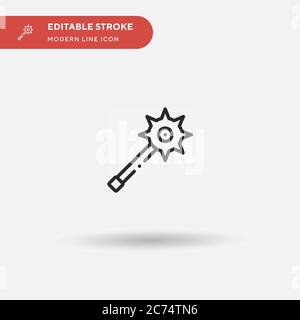 Einfaches Vektorsymbol „Mace“. Illustration Symbol Design Vorlage für Web mobile UI Element. Perfekte Farbe modernes Piktogramm auf bearbeitbaren Strich. Mace-Symbole für Ihr Geschäftsprojekt Stock Vektor