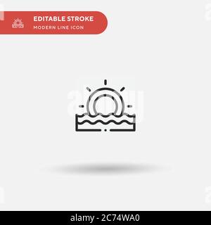 Einfaches Vektorsymbol Sonnenuntergang. Illustration Symbol Design Vorlage für Web mobile UI Element. Perfekte Farbe modernes Piktogramm auf bearbeitbaren Strich. Sunset-Symbole für Ihr Geschäftsprojekt Stock Vektor