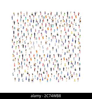 Eine Gruppe von Menschen gehen und entspannen mit ihrer Familie, glückliche Menschen Hintergrund. Vektorgrafik Stock Vektor