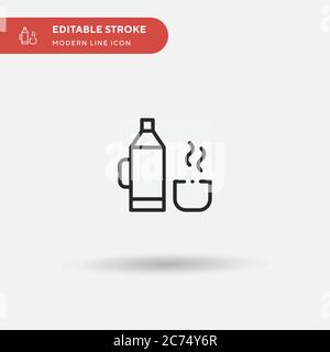 Einfaches Vektor-Symbol für Thermoelemente. Illustration Symbol Design Vorlage für Web mobile UI Element. Perfekte Farbe modernes Piktogramm auf bearbeitbaren Strich. Thermoskonen für Ihr Geschäftsprojekt Stock Vektor