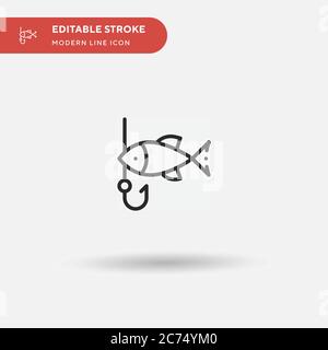 Einfaches Vektorsymbol Angeln. Illustration Symbol Design Vorlage für Web mobile UI Element. Perfekte Farbe modernes Piktogramm auf bearbeitbaren Strich. Angelsymbole für Ihr Geschäftsprojekt Stock Vektor