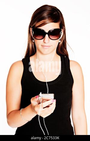 Eine junge Frau mit dem iPod. (CTK Foto/Josef Horazny, Martin Sterba) Stockfoto