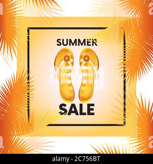 Sommer Meerblick Hintergrund. Meer und Palmen Meer blau Design. Schöner Strand mit Palmen und Sonne. Vektorgrafik für eine Karte. Stock Vektor