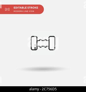 Einfaches Vektorsymbol für Kurzhantel. Illustration Symbol Design Vorlage für Web mobile UI Element. Perfekte Farbe modernes Piktogramm auf bearbeitbaren Strich. Kurzhantel-Symbole für Ihr Business-Projekt Stock Vektor